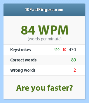84WPM/420ks