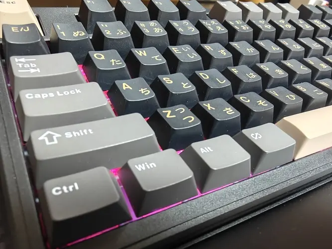 かな印字は強めのCherryプロファイルキャップ